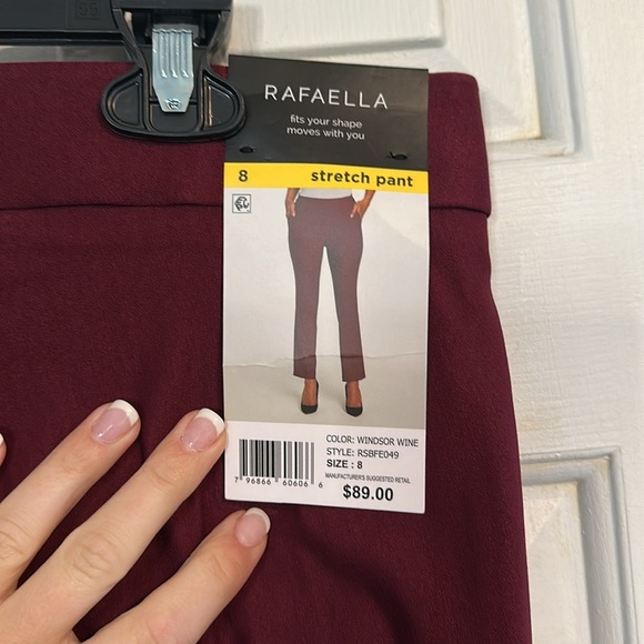 NWT Rafaella Maroon stretch pant size 8 - Picture 5 of 5